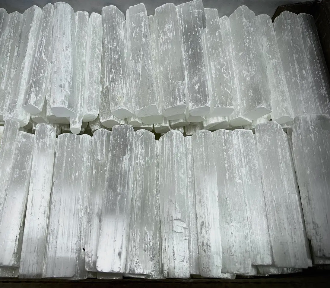 Selenite crystal wands