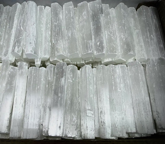 Selenite crystal wands